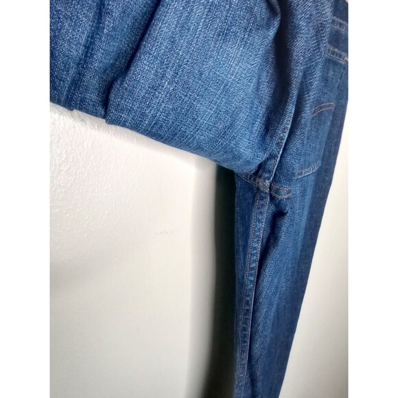 Levis 515  Bootcut Jeans Womens 100% Cotton Midrise Slim Taper Dark Wash 33x31.5 - Picture 3 of 14